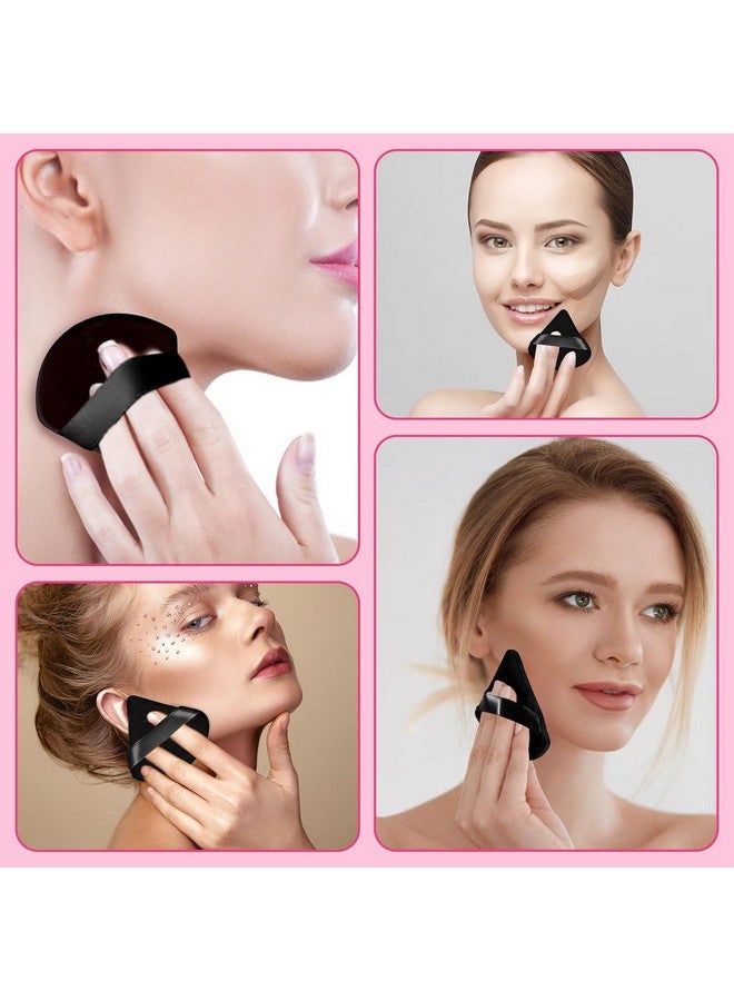 توكسين إسفنجة مكياج الوجه من Toxen Powder Puff من القطيفة الناعمة على شكل مثلث لوضع البودرة السائبة وبودرة التثبيت وأساس التجميل وإسفنجة التجميل، هدايا للنساء (4 قطع) - Image 5