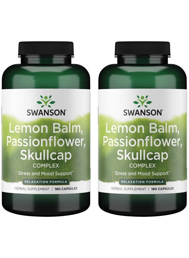 Swanson Lemon Balm Passion Flower Skullcap Complex 180 Capsules (2 Pack) - Image 1