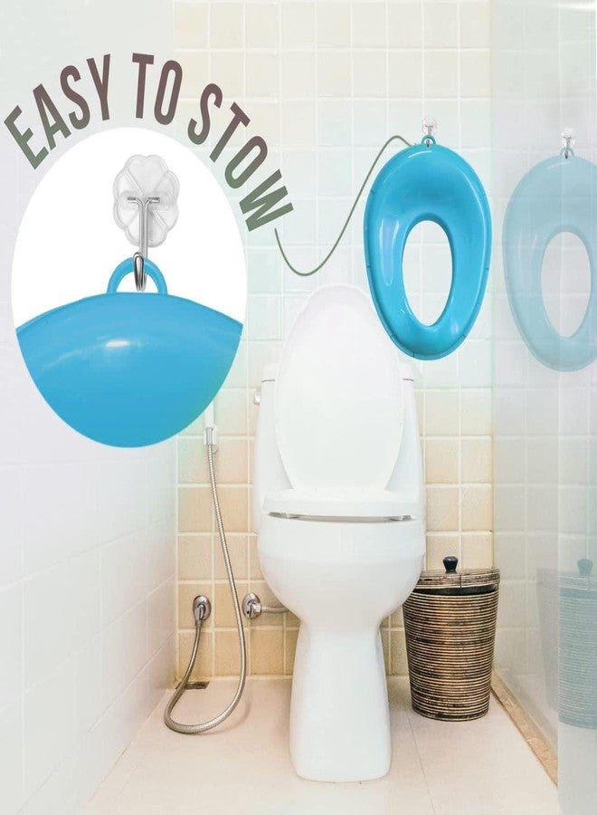 TECHHARK® Baby Potty Training Toilet Seat for Boys And Girls Kids, Non-Slip with Splash Guard, Fits Round & Oval Toilets, Free Includes Storage Hook (BLUE SEAT) - Image 3