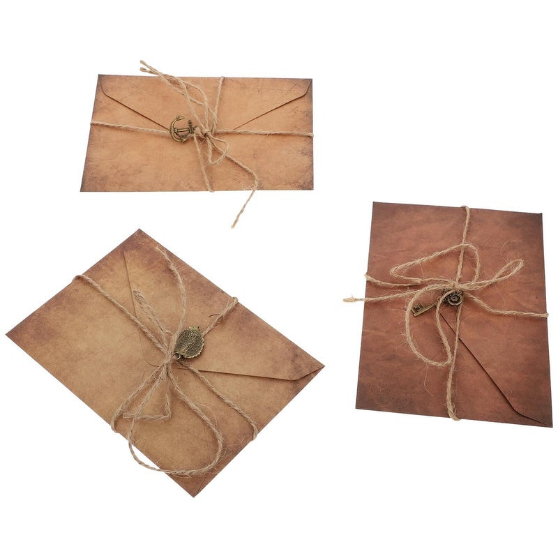 A5 Kraft Paper Stationery Set with Vintage Leaf Anchor Key Motifs for Invitations Letters - Image 2