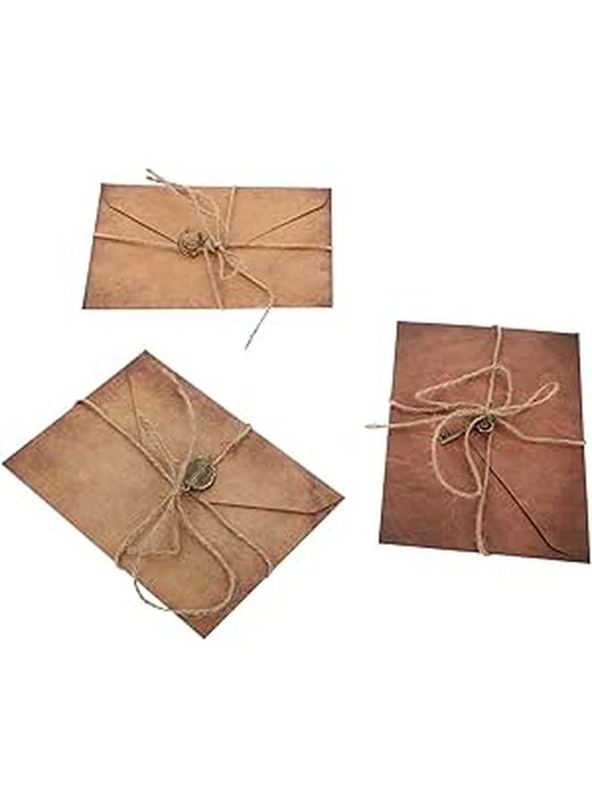 A5 Kraft Paper Stationery Set with Vintage Leaf Anchor Key Motifs for Invitations Letters - Image 1