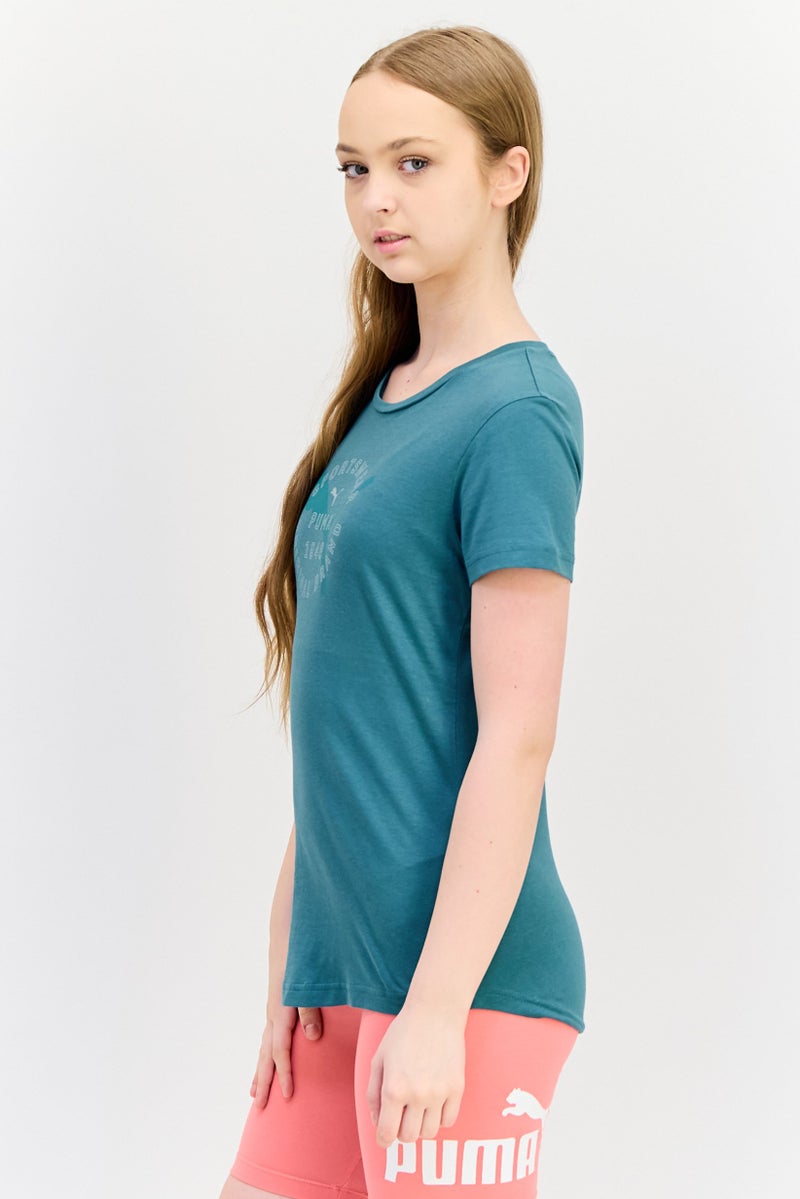 PUMA تي شيرت نسائي بقصة عادية بأكمام قصيرة للخارج، ساج - Image 2