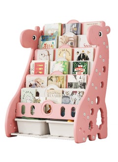 FULL JOY Giraffe Bookshelf 7 Double Layer With Storage Box,72*47*100 cm  - Image 1