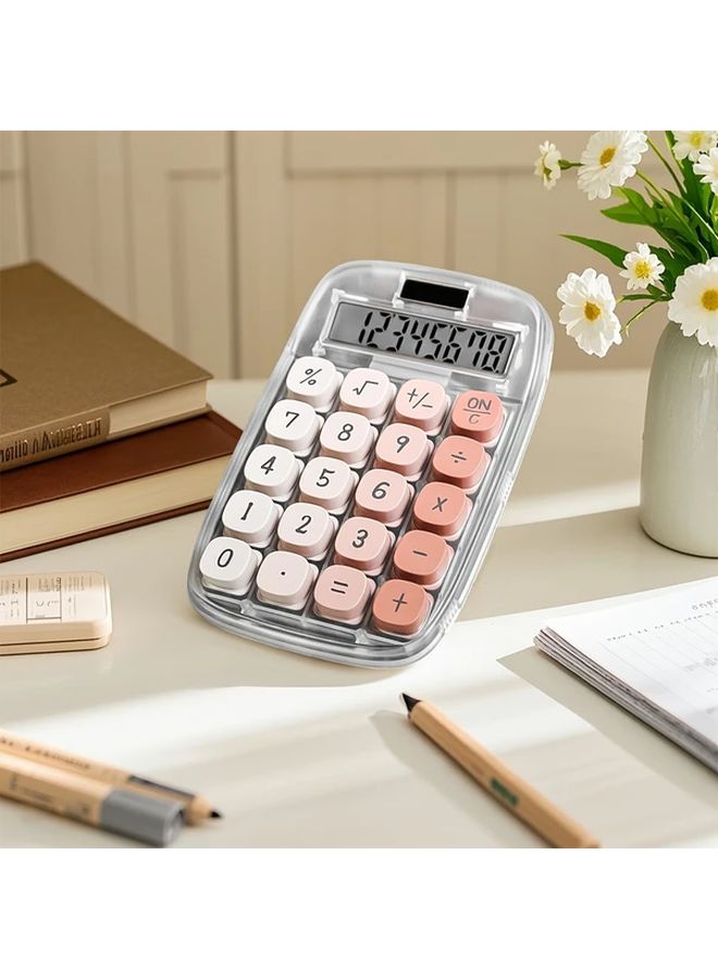آلة حاسبة طلابية كبيرة باللون الوردي بشاشة LED بتصميم بسيط ومستلزمات مدرسية - Image 3