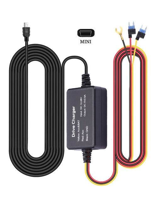 miniUSB Hardwired Step-Down Power Cable for 24/7 Dash Cam Monitoring - Right-Angle 3.5m (Compatible with 70mai)