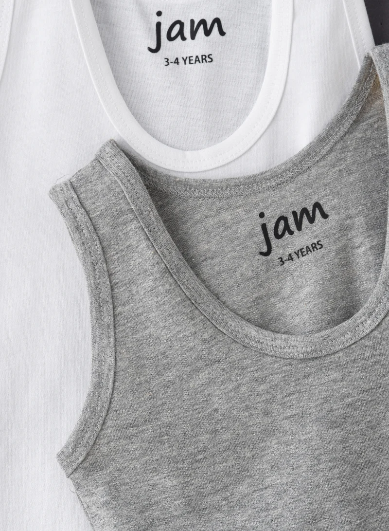 JAM 2 Pack Boys Vests 100% Cotton, Soft and Breathable Sleeveless Undershirts for Boys