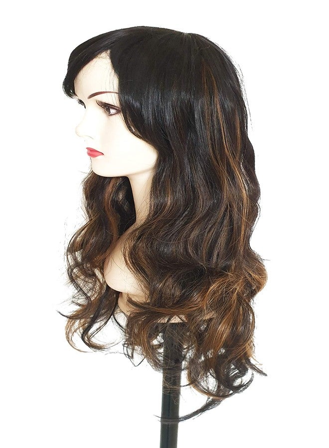 Foreign Holics Women Hair Wigs Wavy Full Head Brown Golden Highlighter 28 Inch Long - Image 5