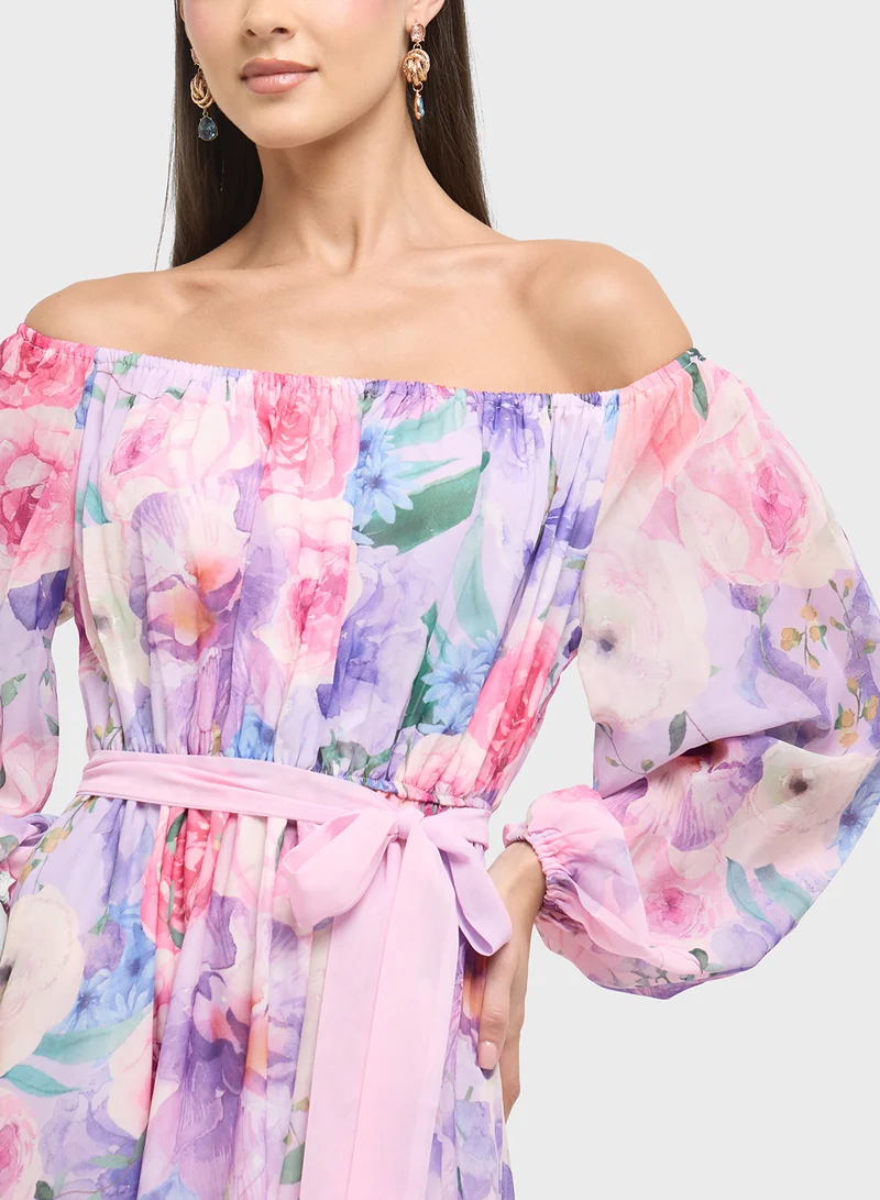 ELLA Floral Chiffon Dress