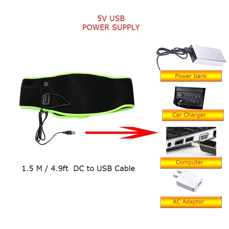 Bluejw Portable Heated Massage Belt - Lower Back Pain Relief, Stomach Cramps & Tension, Warm Abdominal Waist Trimmer - Image 4