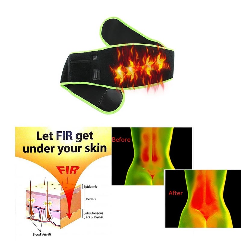 Bluejw Portable Heated Massage Belt - Lower Back Pain Relief, Stomach Cramps & Tension, Warm Abdominal Waist Trimmer - Image 5