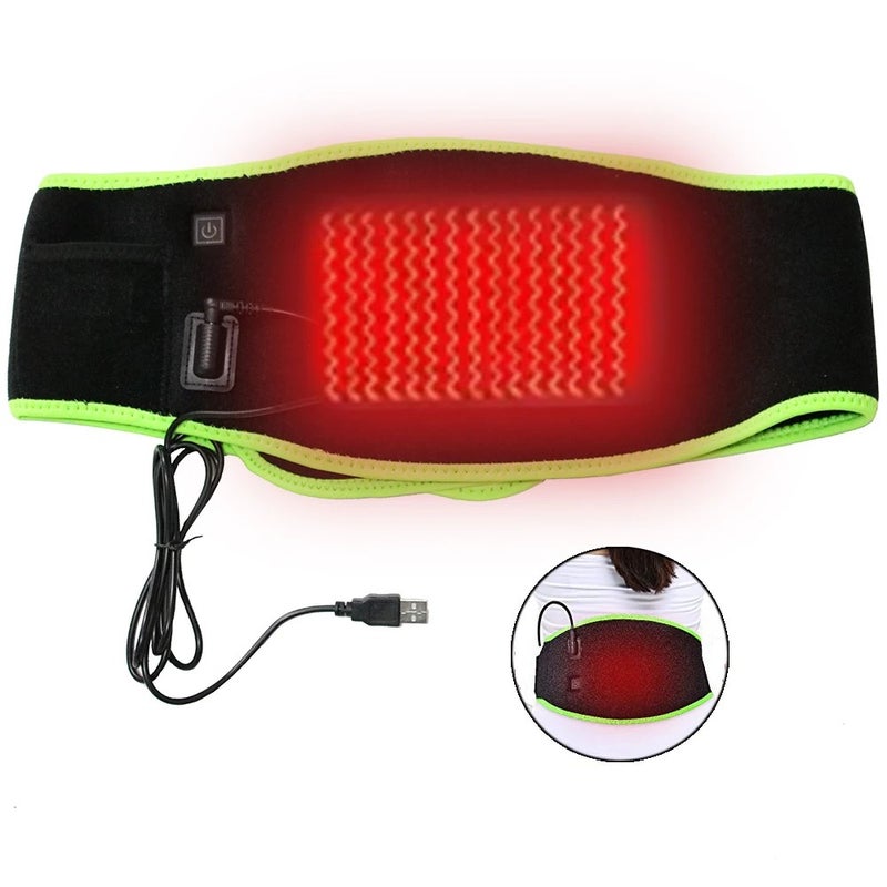 Bluejw Portable Heated Massage Belt - Lower Back Pain Relief, Stomach Cramps & Tension, Warm Abdominal Waist Trimmer - Image 1