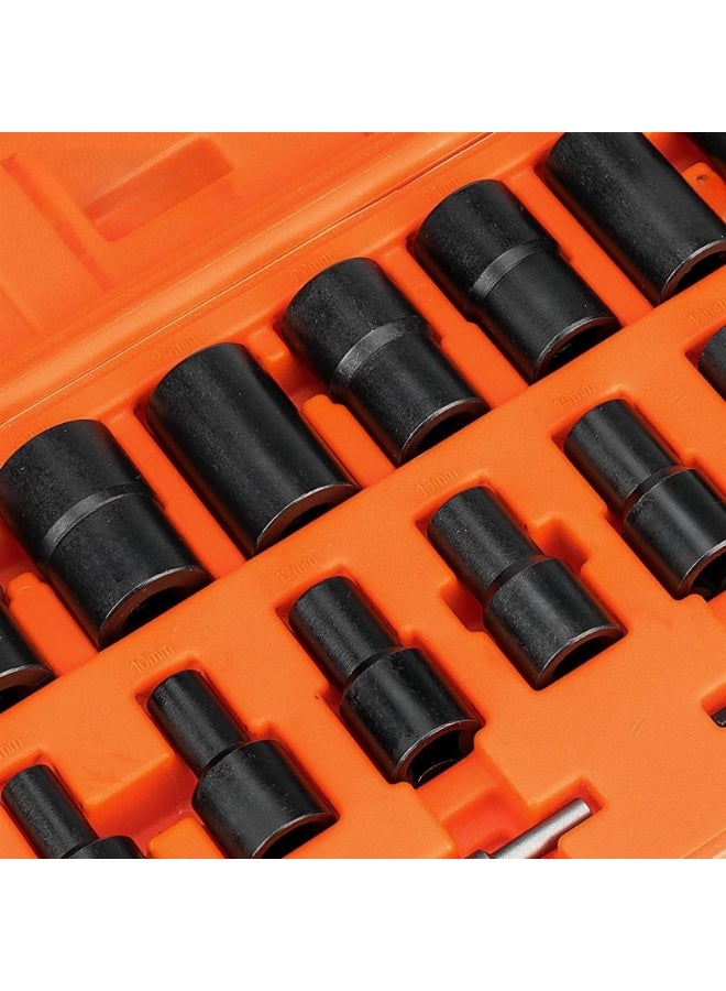 14PCS Female Star Socket Set/Rail, 1/4" 3/8" 1/2" Drive, External Torque Socket Set