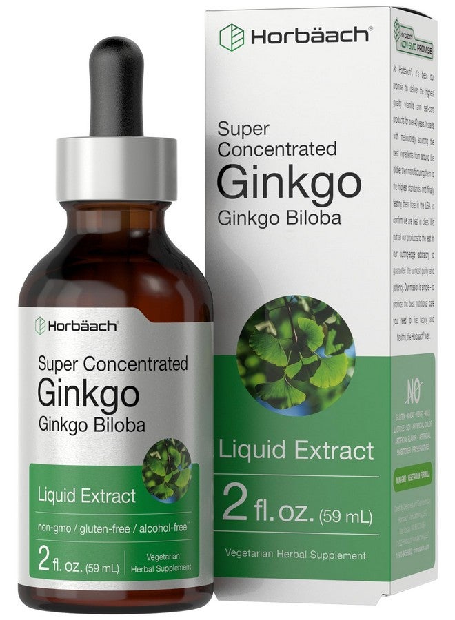 Horbäach Ginkgo Biloba Extract Liquid 2 fl oz | Alcohol-Free Herb Supplement | Vegetarian, Non-GMO, Gluten Free - Image 1