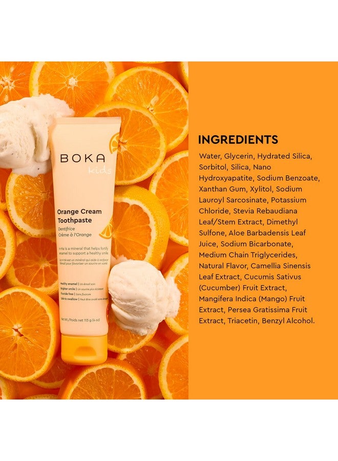 Boka Fluoride Free Toothpaste Nano Hydroxyapatite, Helps Remineralize, Appropriate for Sensitive Teeth, Whitening - for Adult, Kids Oral Care - Orange Cream Flavor, 4oz 1Pk - US Manufactured - Image 2