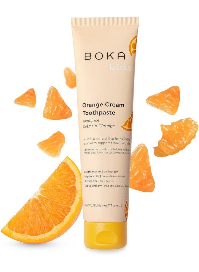 Boka Fluoride Free Toothpaste Nano Hydroxyapatite, Helps Remineralize, Appropriate for Sensitive Teeth, Whitening - for Adult, Kids Oral Care - Orange Cream Flavor, 4oz 1Pk - US Manufactured - Image 1
