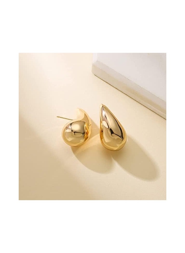 NNEWVANTE Women's Hoop Earrings, Lightweight Drop Hollow Hoop Earrings, Hypoallergenic Women's Earrings, Girls Fashion Jewellery  - Image 4