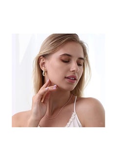 NNEWVANTE Women's Hoop Earrings, Lightweight Drop Hollow Hoop Earrings, Hypoallergenic Women's Earrings, Girls Fashion Jewellery  - Image 2