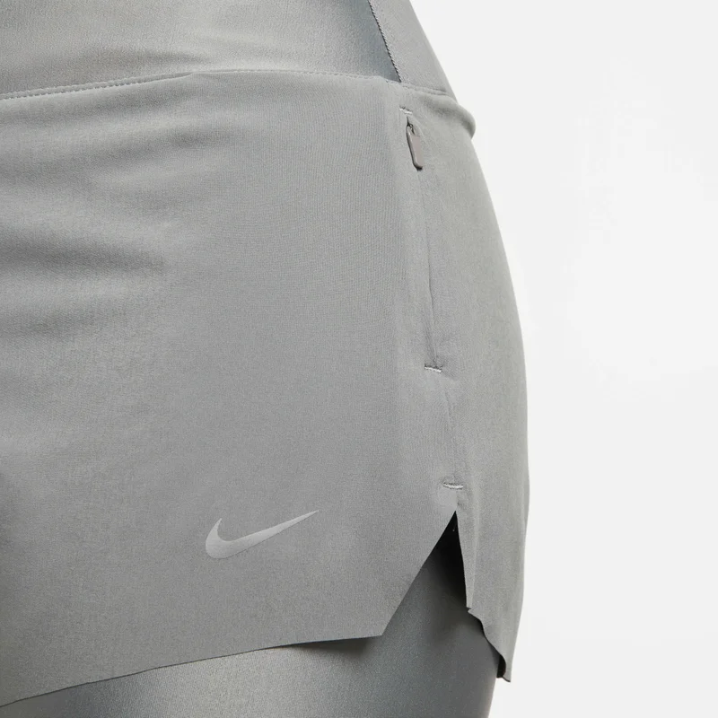 Nike Grey Women's Dri-FIT Swift Mid-Rise 2-in-1 Running Shorts for Women | Best Price UAE