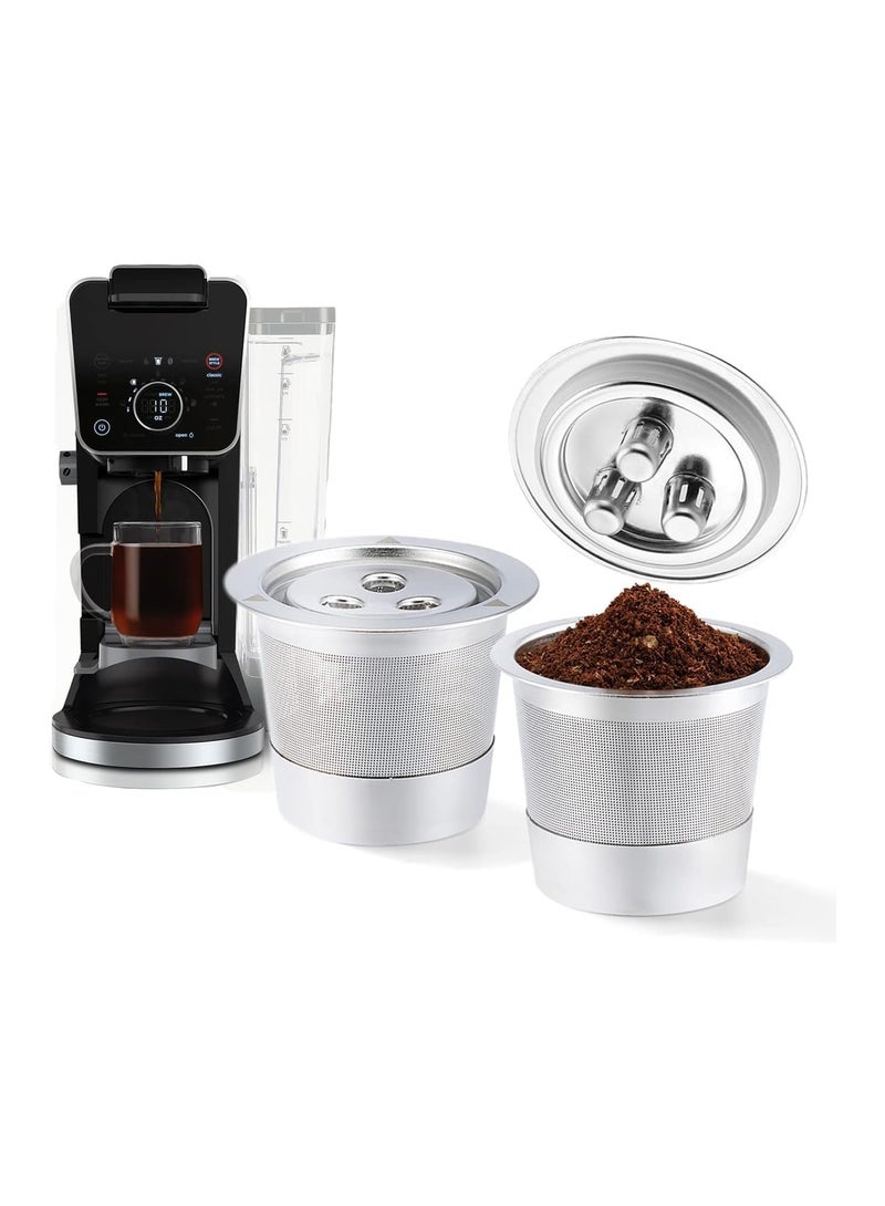 2-pack stainless steel reusable K-cup filter designed for Ninja Dual Brew coffee makers, sustainable coffee pod solution, compatible with Ninja CFP201 CFP301 Dual Brew Pro machines - Image 1
