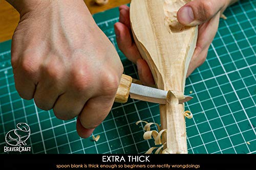 BeaverCraft Spoon Carving Blank BB1 Unfinished Wood for Whittling Tools, Spoon Carving Kit - Wood Carving Blocks Basswood for Crafts - Image 5