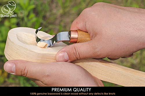 BeaverCraft Spoon Carving Blank BB1 Unfinished Wood for Whittling Tools, Spoon Carving Kit - Wood Carving Blocks Basswood for Crafts - Image 3