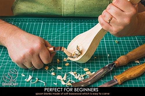 BeaverCraft Spoon Carving Blank BB1 Unfinished Wood for Whittling Tools, Spoon Carving Kit - Wood Carving Blocks Basswood for Crafts - Image 4