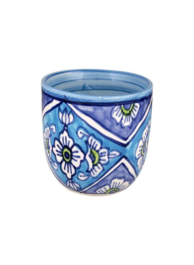KITTENS Hand Painted Ceramic Soup Bowl Set of 4 - 300ml Each | Blue Floral Design | Microwave & Dishwasher Safe | Food Grade | Ideal for Serving Maggi, Snacks, Pasta, Soup - Made in India - Image 3
