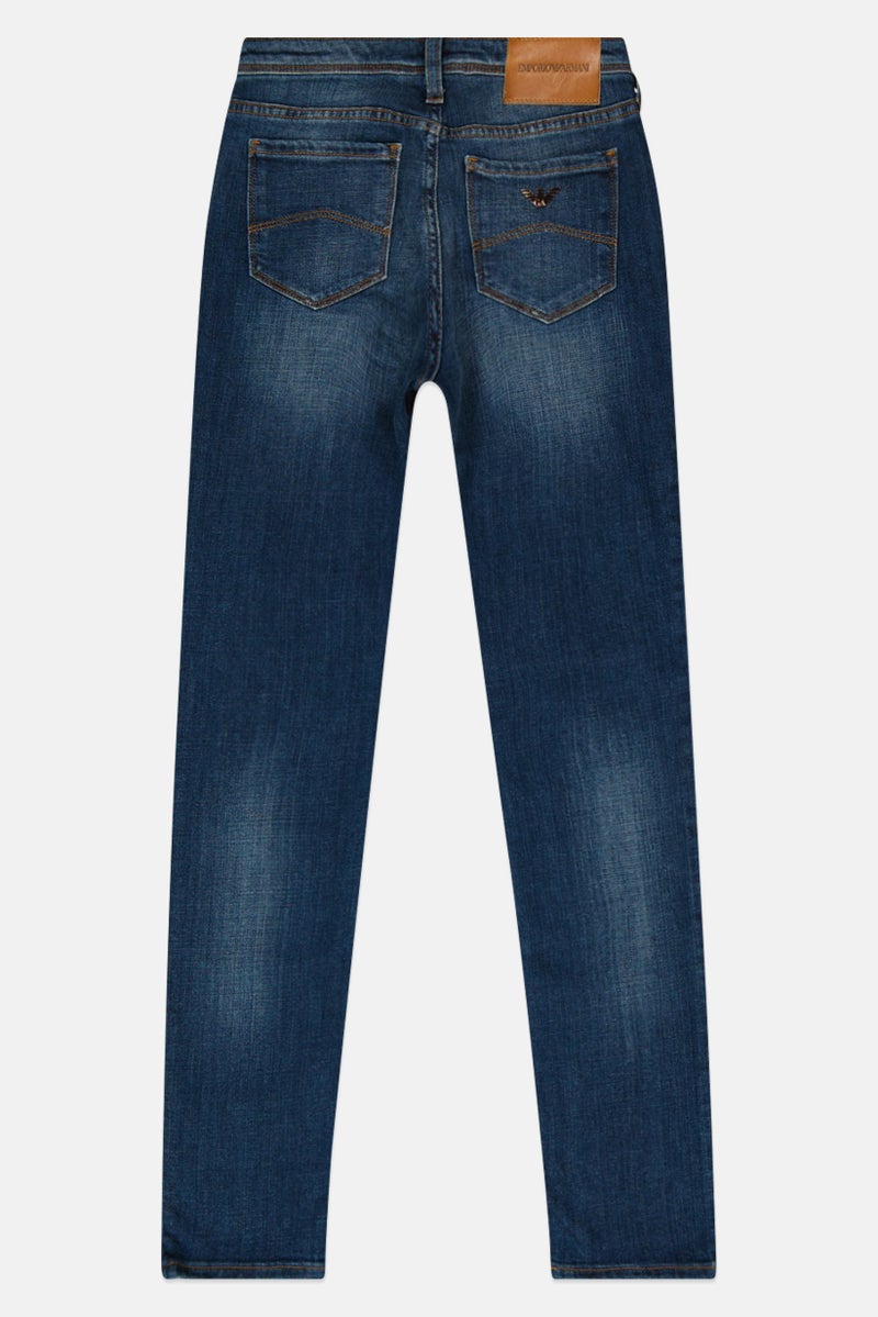 armani Emporio Armani Women Skinny Fit Washed Stretchable Denim, Blue - Image 3