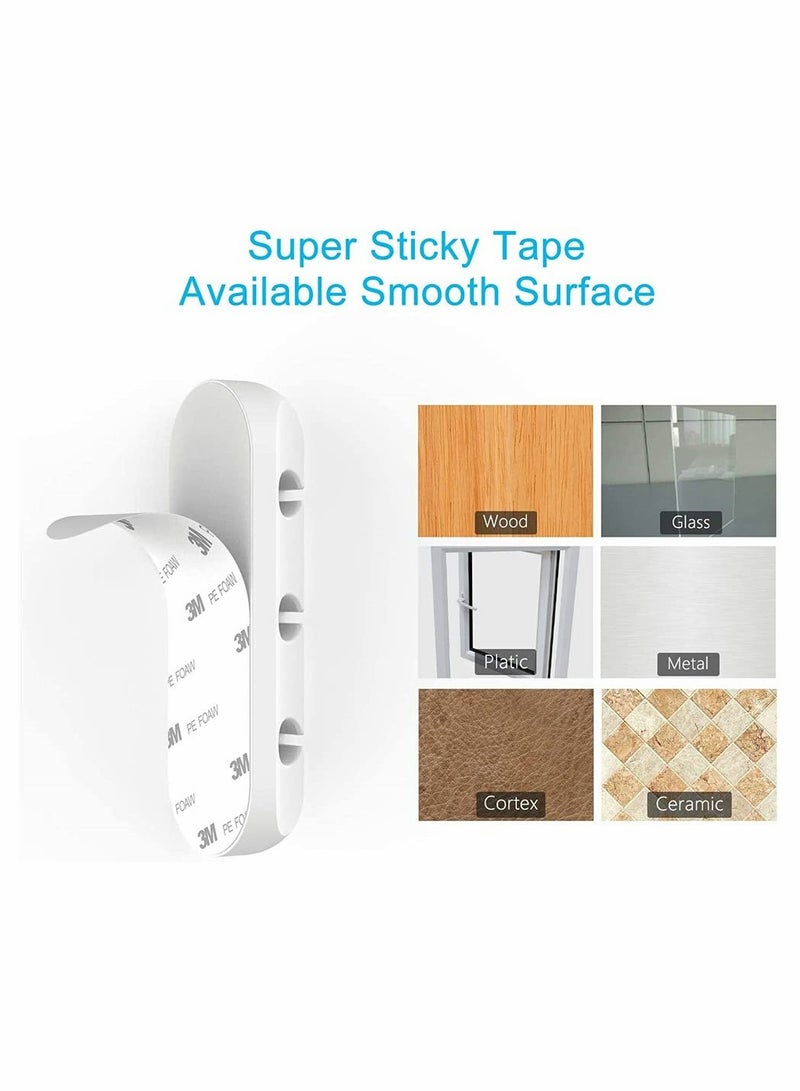 Excefore Cable Organizer, White Cable Clips Wire Holder, Cord Organizer Cable Holder for Desk Wire Organizer, Nightstand Cable Management for Car Phone Cord Holder - Image 5