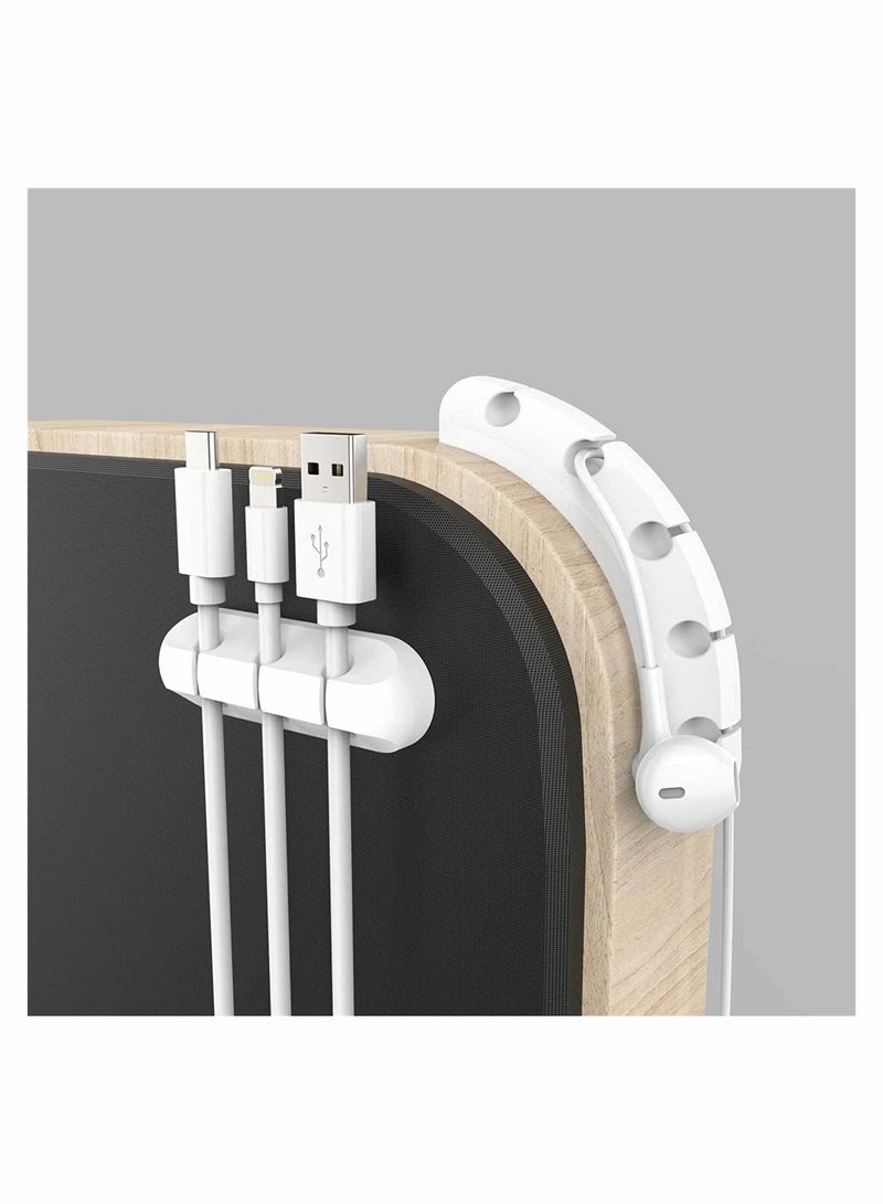 Excefore Cable Organizer, White Cable Clips Wire Holder, Cord Organizer Cable Holder for Desk Wire Organizer, Nightstand Cable Management for Car Phone Cord Holder - Image 4