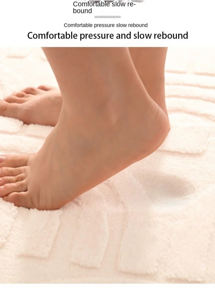 Bluejw - 1-Piece Size Is 50x80 Cm Thickened Memory Cotton Entrance Mat Bathroom Anti-Skid Mat Bathroom Entrance Kitchen Water Absorbing Household Floor Mat - Image 1
