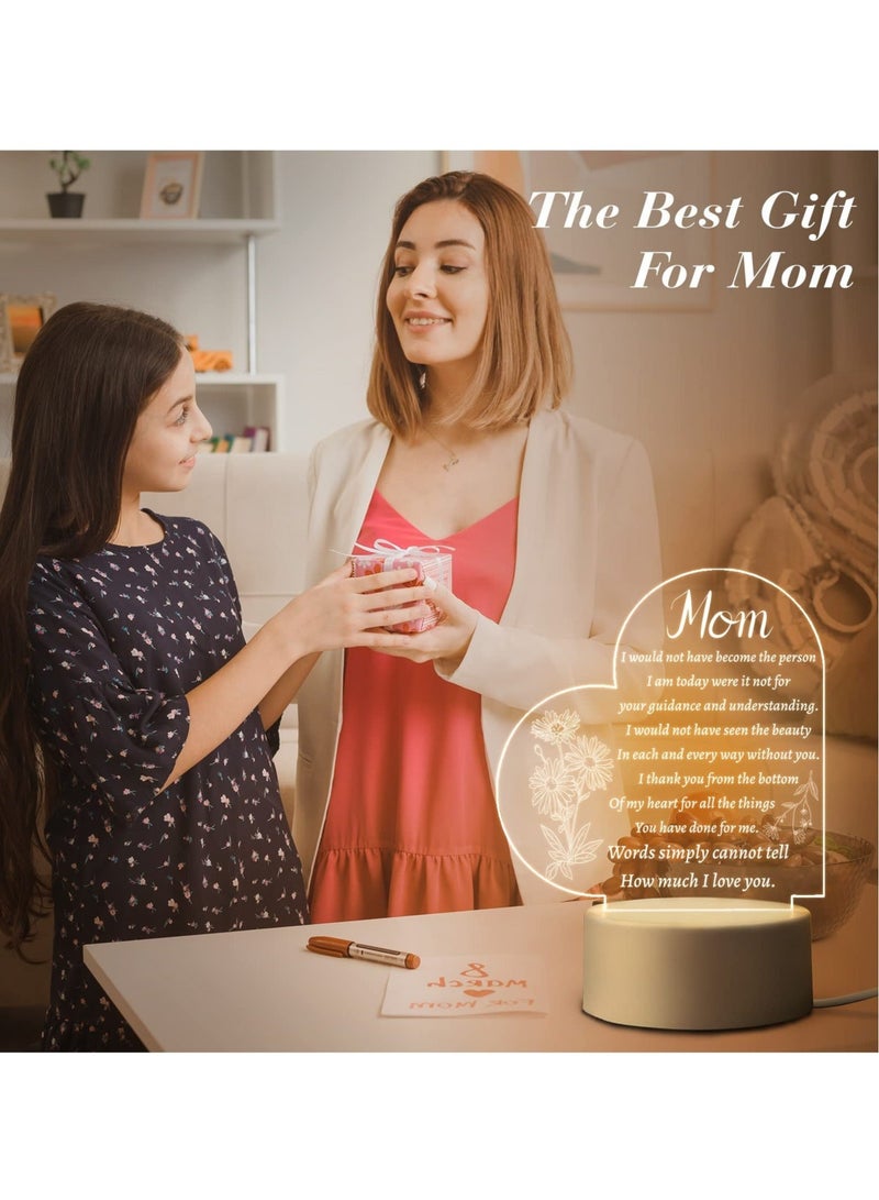 Captaintech Gifts for Mom from Daughter Son Mom Birthday Gifts Night Light, Mom Gifts for Mother's Day, Birthday, Thanksgiving, Acrylic Night Lamp Gifts for Mom, Stepmom - Image 4
