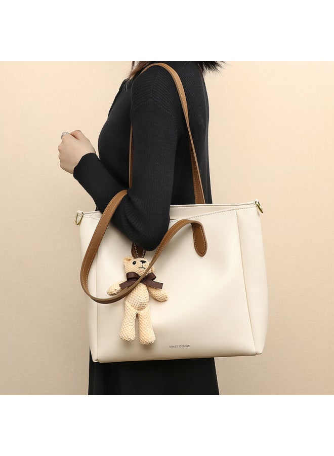 Viney Leather Handbag, Women's Large Capacity Tote Bag, Light Luxury Crossbody Shoulder Bag, Birthday Gift For Girlfriend, Qixi Festival Gift - Image 4