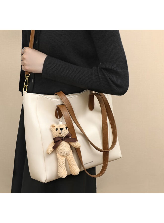 Viney Leather Handbag, Women's Large Capacity Tote Bag, Light Luxury Crossbody Shoulder Bag, Birthday Gift For Girlfriend, Qixi Festival Gift - Image 3