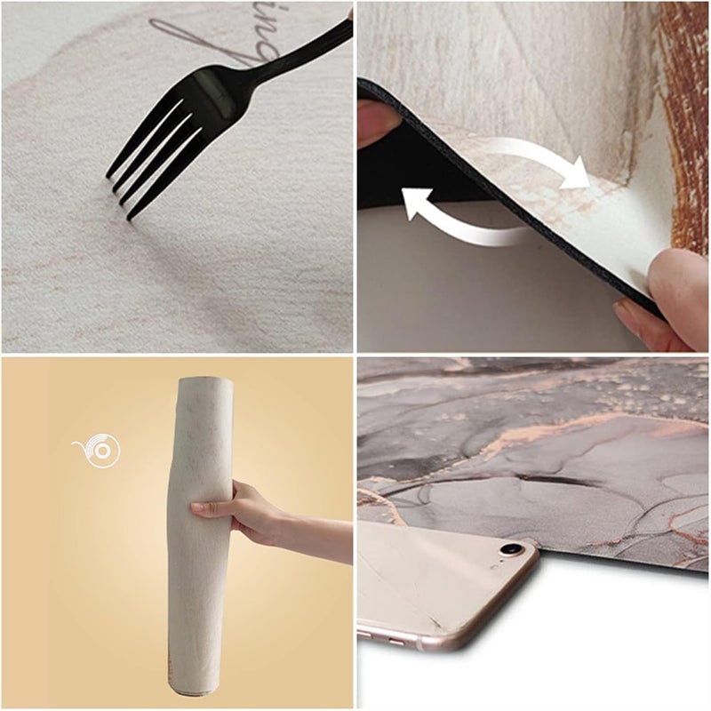 DNESHY 1PC Rubber Bath Mat Non Slip Rug Super AbsorbentQuick Dry Ultra Thin Fashionable Floor Carpet for BathroomBathtubShowerSinkOffice Marble - Image 3
