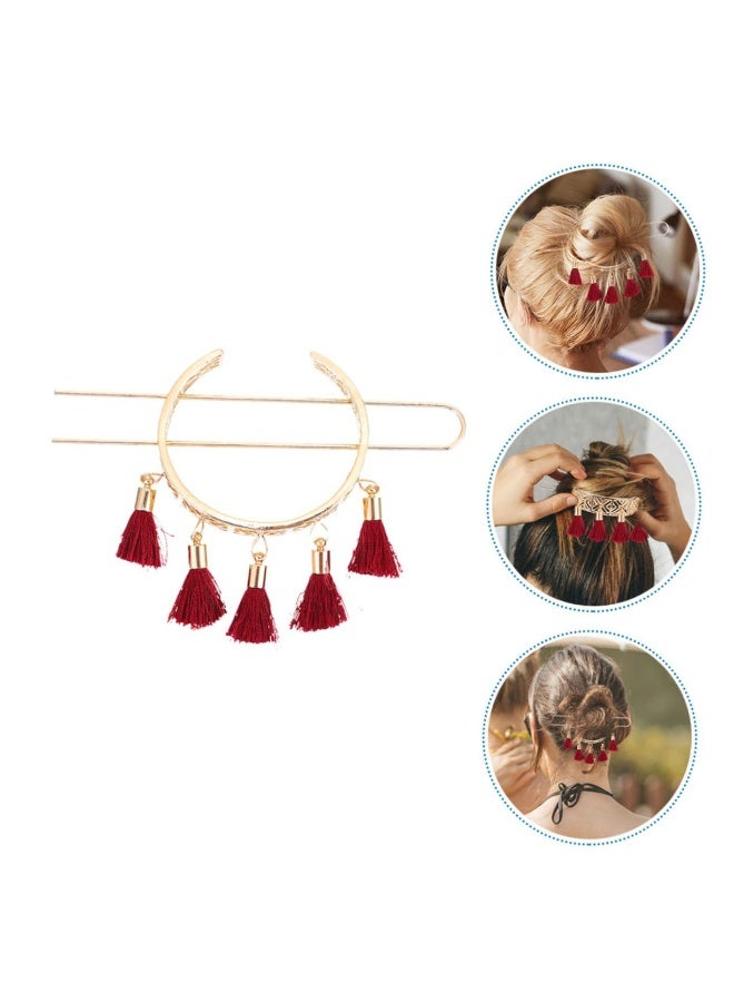 Goolsky 1 قطعة دبابيس شعر مزخرفة زهرية عتيقة مع خيوط أنيقة للنساء والفتيات، إكسسوار شعر أنيق لتسريحات الشعر ورفع الشعر للحفلات والاستخدام اليومي - Image 2