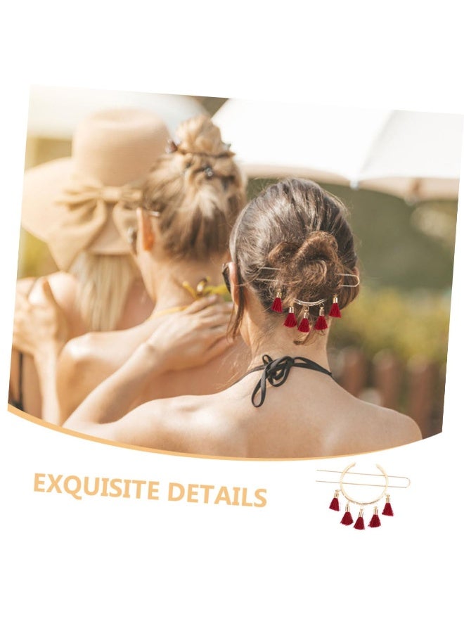 Goolsky 1 قطعة دبابيس شعر مزخرفة زهرية عتيقة مع خيوط أنيقة للنساء والفتيات، إكسسوار شعر أنيق لتسريحات الشعر ورفع الشعر للحفلات والاستخدام اليومي - Image 4