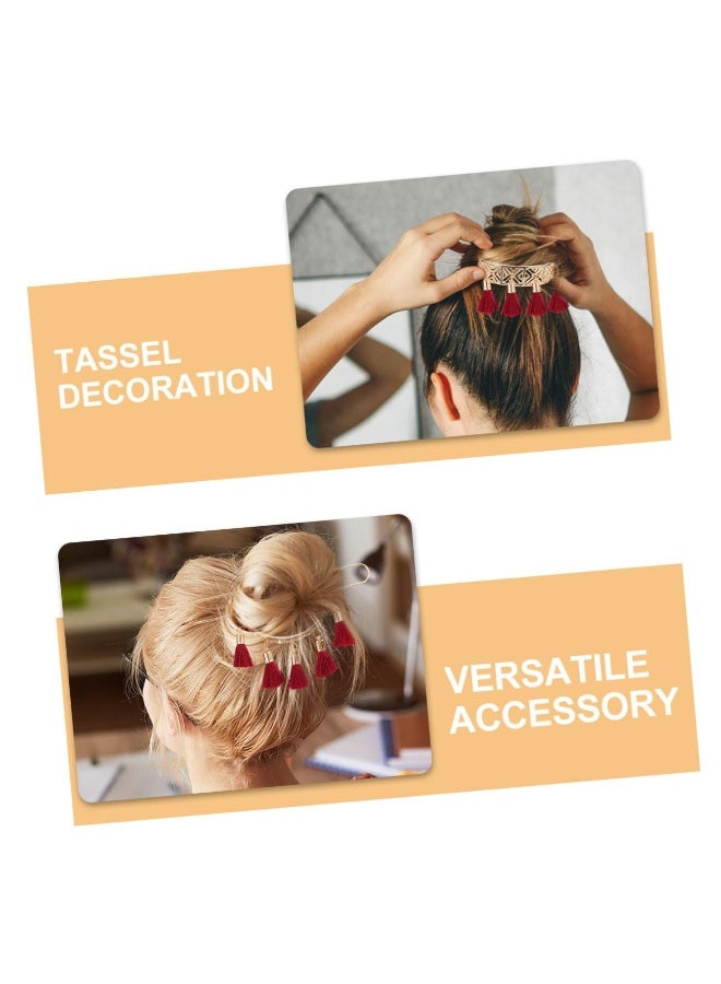 Goolsky 1 قطعة دبابيس شعر مزخرفة زهرية عتيقة مع خيوط أنيقة للنساء والفتيات، إكسسوار شعر أنيق لتسريحات الشعر ورفع الشعر للحفلات والاستخدام اليومي - Image 5