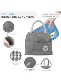 Aurafly 27PCS Lunch Box Set With Lunch Bag For Kids, Portable Bento Box With 4-Compartment/Spoon/Fork, Leak-Proof Food Storage Set With Food Accessories, Lunch Containers For Adults/Kids/Toddler, BPA Free, 1300ML  - Image 3