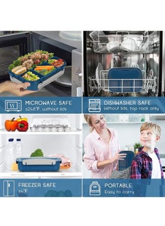 Aurafly 27PCS Lunch Box Set With Lunch Bag For Kids, Portable Bento Box With 4-Compartment/Spoon/Fork, Leak-Proof Food Storage Set With Food Accessories, Lunch Containers For Adults/Kids/Toddler, BPA Free, 1300ML  - Image 5
