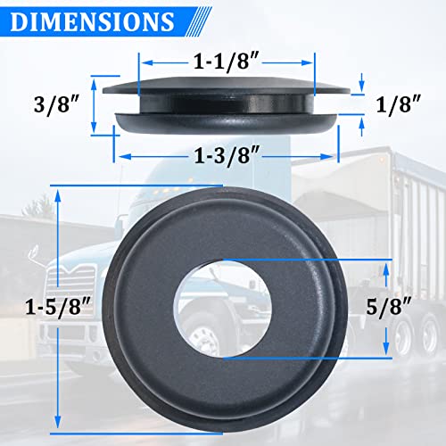 Yiachuii 20 PCS Glad Hand Seals, YiaChuii Black Rubber Glad Hand Seals for Semi Trucks 10028 - Image 2