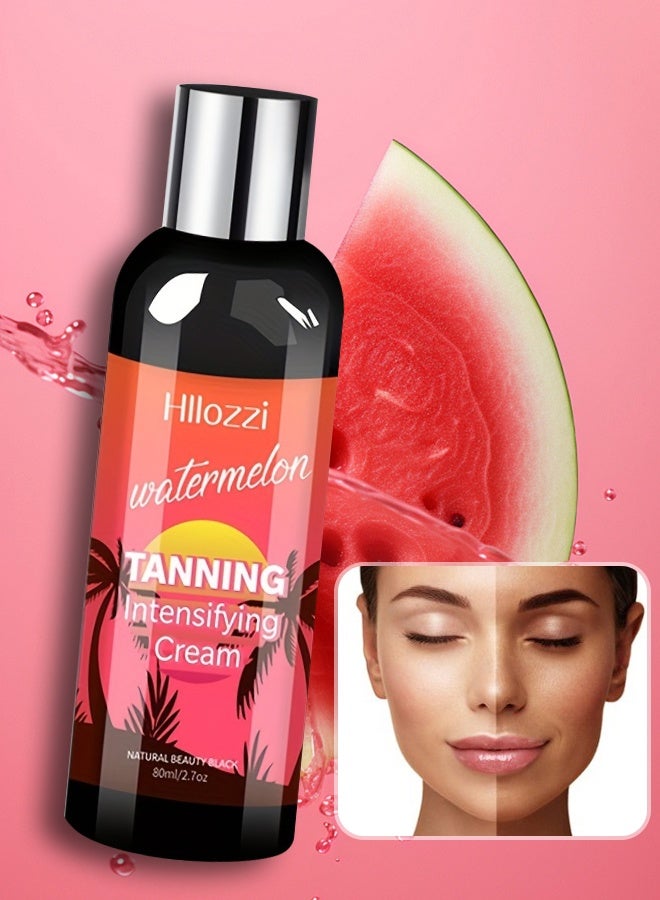Hllozzi 80ml Watermelon Tanning Intensifying Cream for Men and Women Create Bronze Skin Extreme Intensive Tanning Soft Gel Tanning Lotion Accelerator Tanning Cream Self Tanner Cream for Skin Tanning Sunless Tanner - Image 1