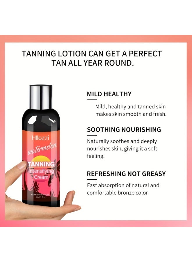 Hllozzi 80ml Watermelon Tanning Intensifying Cream for Men and Women Create Bronze Skin Extreme Intensive Tanning Soft Gel Tanning Lotion Accelerator Tanning Cream Self Tanner Cream for Skin Tanning Sunless Tanner - Image 2