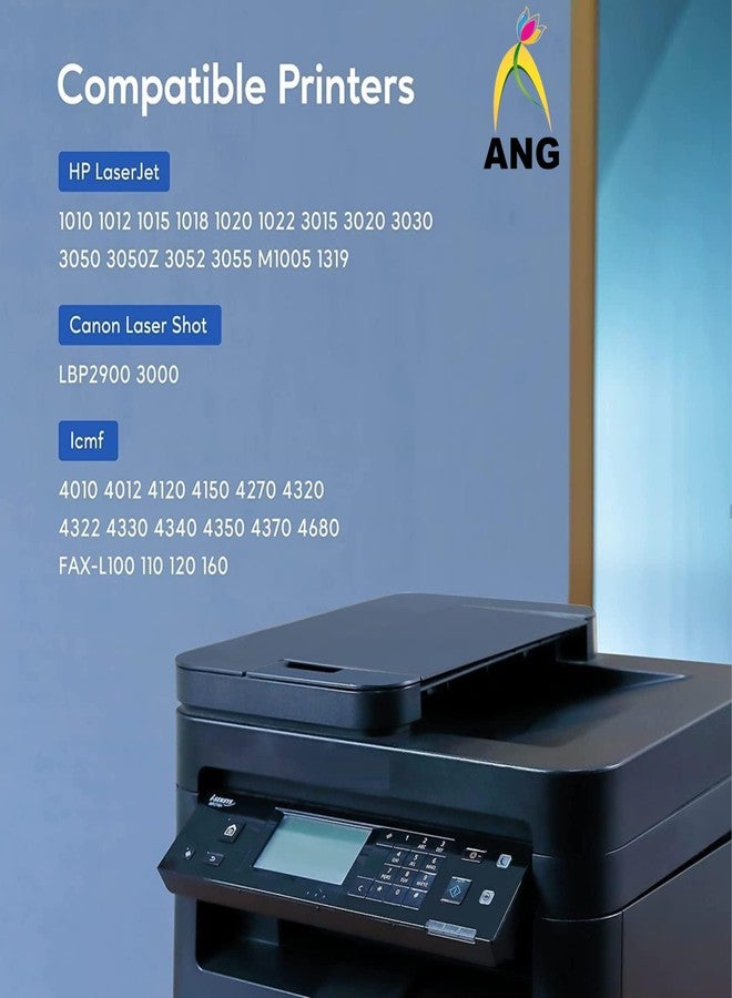 إيه إن جي خرطوشة حبر بديلة متوافقة من ANG لطابعات HP 12A Q2612A، متوافقة مع طابعات HP LaserJet 1012، 1022، 1020، 1018، 1022N، 1010، 3015، 3050، 3030، 3052، 3055، وM1319F - Image 2