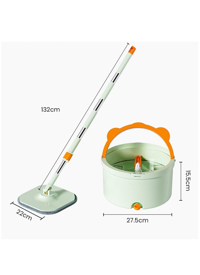 Arabest - Floor Mop and Bucket, Hand-Free Wash Spin Mop Bucket System with 2 Reusable Microfiber Pads, Clean Dirt Separation Mop Set for Hardwood, Wood, Laminate, Tile Floor Cleaning - Image 1