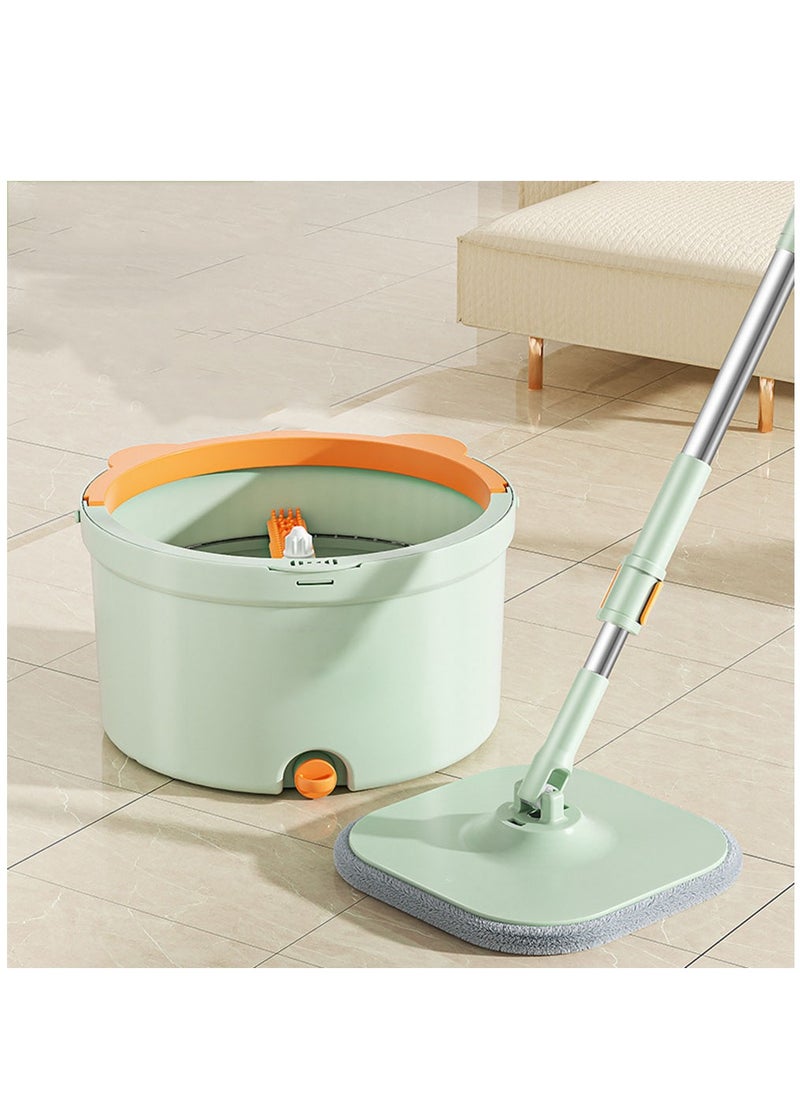 Arabest - Floor Mop and Bucket, Hand-Free Wash Spin Mop Bucket System with 2 Reusable Microfiber Pads, Clean Dirt Separation Mop Set for Hardwood, Wood, Laminate, Tile Floor Cleaning - Image 1