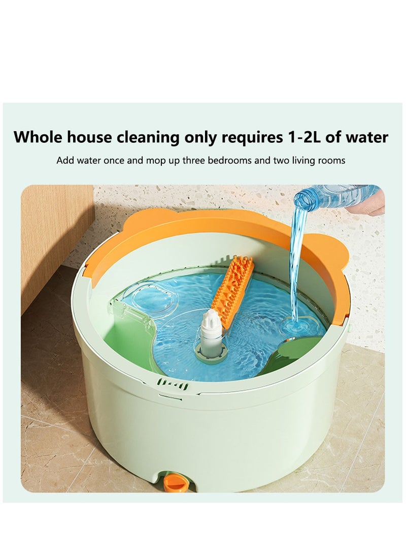 Arabest - Floor Mop and Bucket, Hand-Free Wash Spin Mop Bucket System with 2 Reusable Microfiber Pads, Clean Dirt Separation Mop Set for Hardwood, Wood, Laminate, Tile Floor Cleaning - Image 1