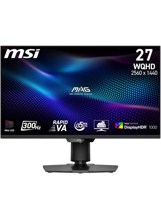 إم اس أي شاشة الألعاب MSI MAG 274QPF X30MV تتميز بتقنية Mini-LED، دقة 2560 × 1440 (WQHD)، معدل تحديث 300Hz، وAI Navigator لتعزيز تجربة الألعاب. - Image 1