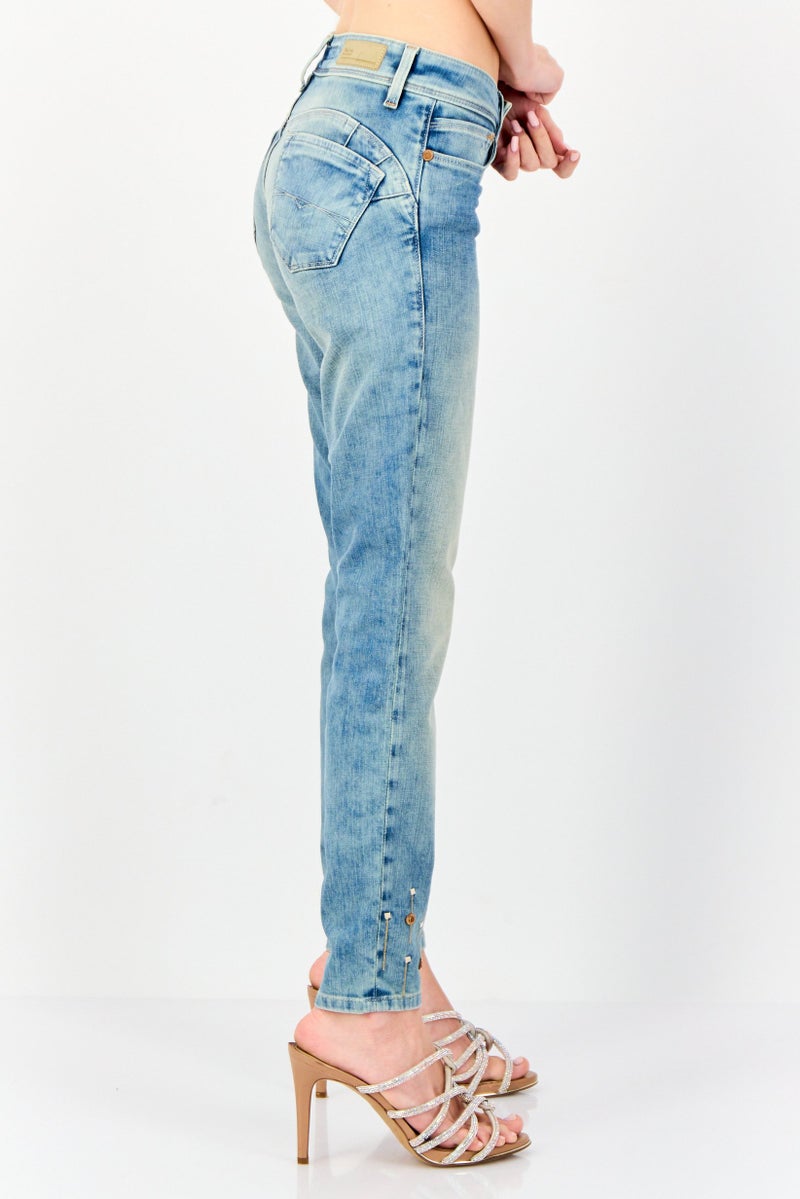 SALSA Women Skinny Fit Washed Stretchable Denim, Light Blue - Image 2
