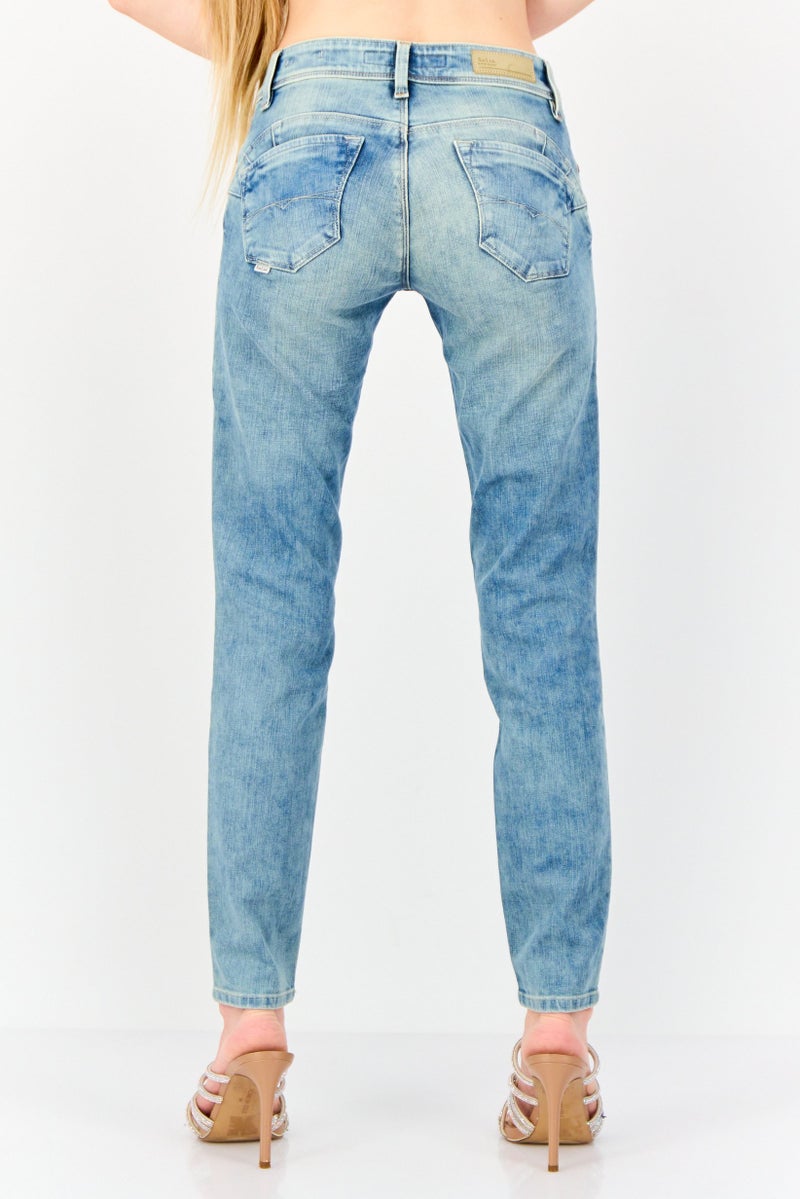 SALSA Women Skinny Fit Washed Stretchable Denim, Light Blue - Image 4
